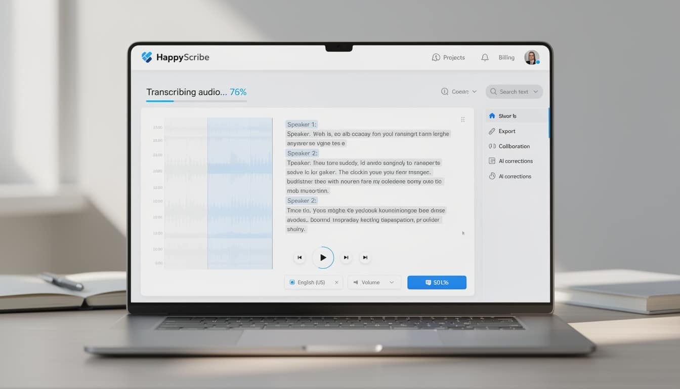 découvrez notre avis complet sur happyscribe 2026 : test détaillé de ses fonctionnalités, performances et efficacité pour la transcription et la sous-titration.